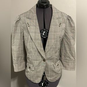 Boom Boom Jean Women’s Casual Plaid Blazer